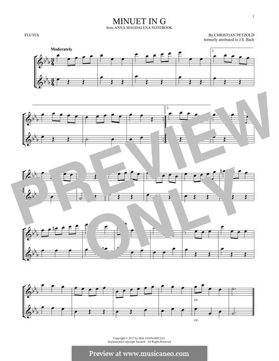 Minuet in G Major from The notebook of Anna Magdalena Bach, BWV Anh