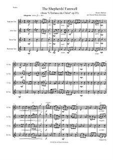 The Shepherds Farewell For Saxophone Quartet - 
