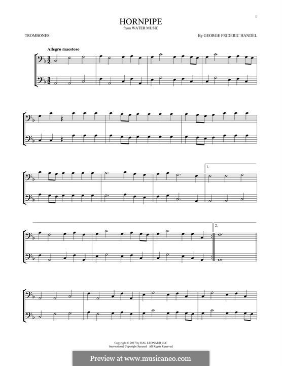 Suite No.2 in D Major, HWV 349: Alla Hornpipe, for two trombones by Georg Friedrich Händel