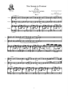 Trio Sonata No.1 in D Minor, RV 63 Op.1: Version for two violins and cembalo by Antonio Vivaldi