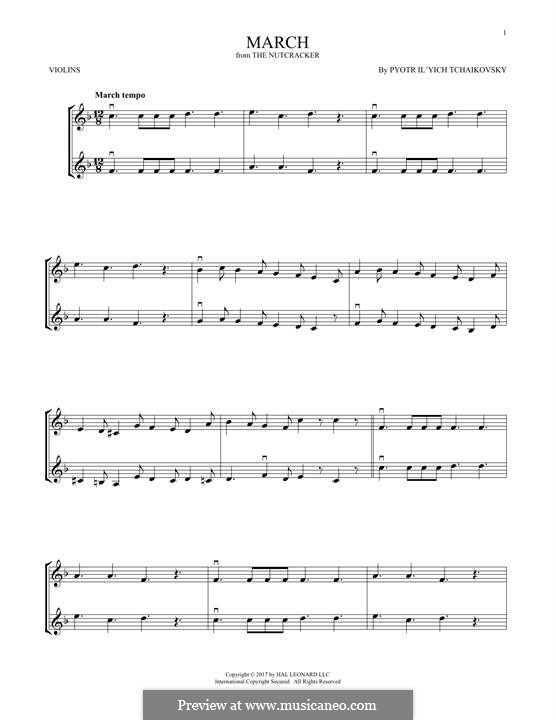 No.2 March: For two violins by Pyotr Tchaikovsky