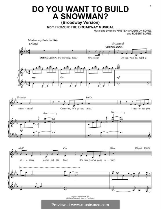 Do You Want to Build a Snowman? (from Frozen): For voice and piano by Robert Lopez, Kristen Anderson-Lopez