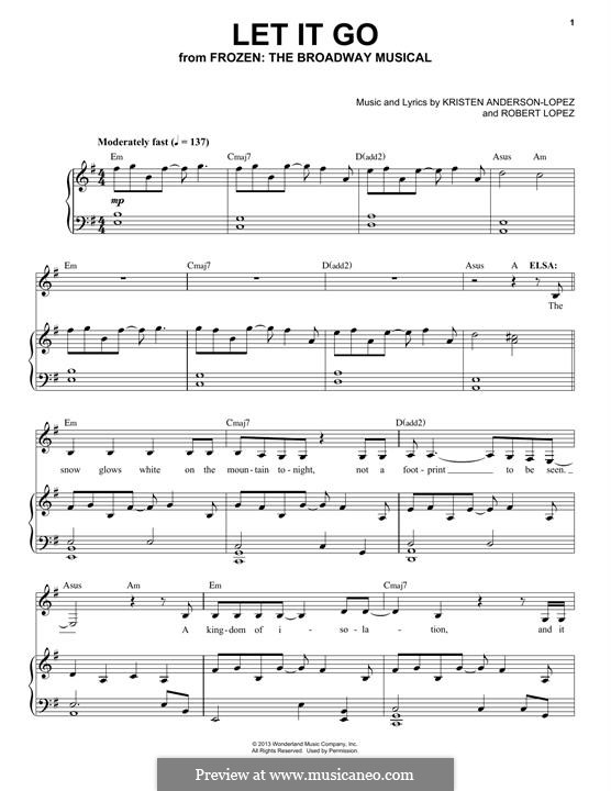 Piano-vocal score (Let It Go (from Frozen)) by R. Lopez, K. Anderson-Lopez  on MusicaNeo