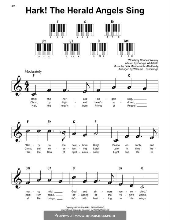 Piano version: Easy version by Felix Mendelssohn-Bartholdy