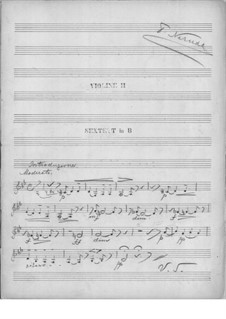 Sextet in B Flat Major, Op.24: Violin II part by Franz Neruda