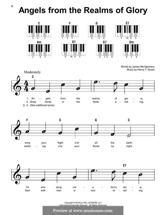 Angels, from the Realms of Glory: For easy piano by Henry Smart