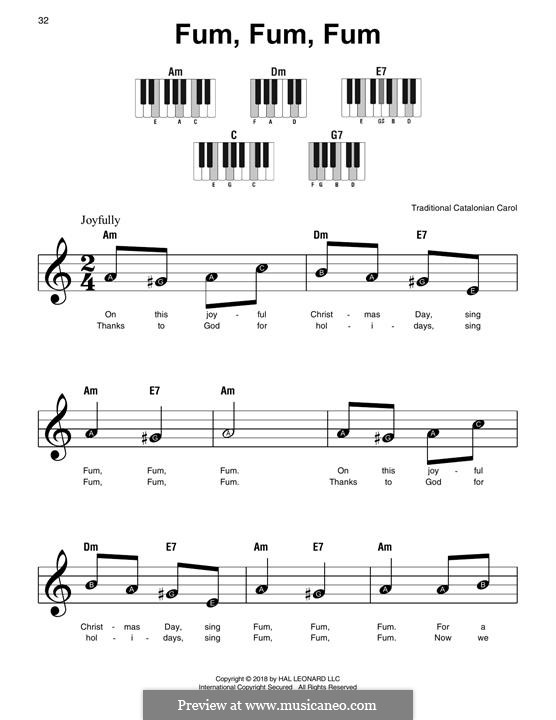 Fum, Fum, Fum by folklore - sheet music on MusicaNeo