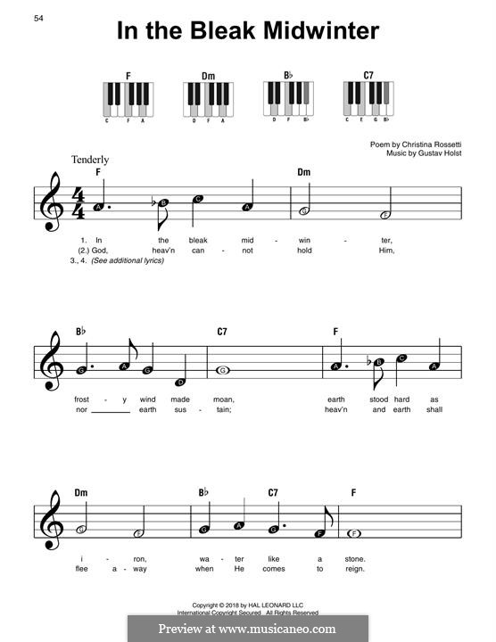 Piano version: Easy notes by Gustav Holst