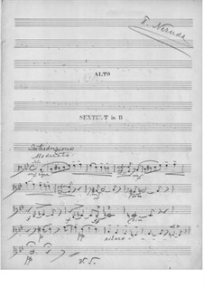 Sextet in B Flat Major, Op.24: Viola part by Franz Neruda