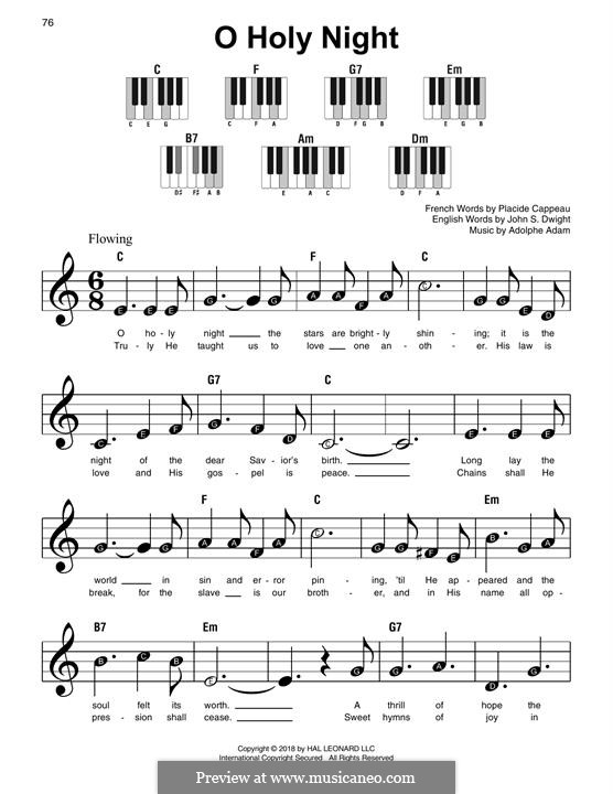 Piano version: Easy version by Adolphe Adam