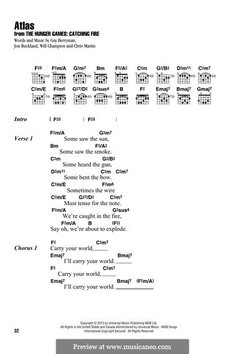 Atlas (Coldplay): Lyrics and chords by Chris Martin, Guy Berryman, Jonny Buckland, Will Champion