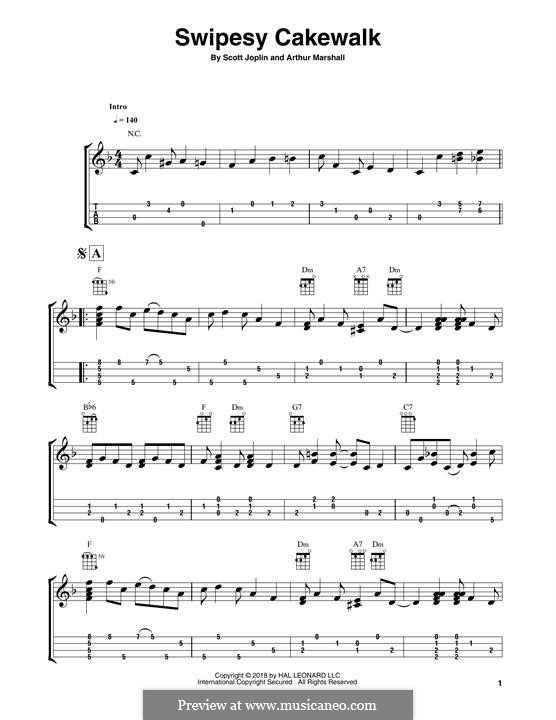 Swipesy: For ukulele (Fred Sokolow) by Scott Joplin, Arthur Marshall