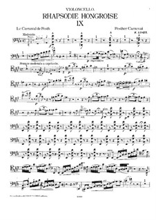 No.9 in E Flat Major, for Piano Trio, S.379: Cello part by Franz Liszt