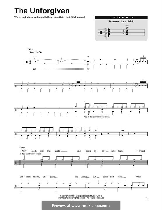 The Unforgiven (Metallica): Drum set by James Hetfield, Kirk Hammett, Lars Ulrich