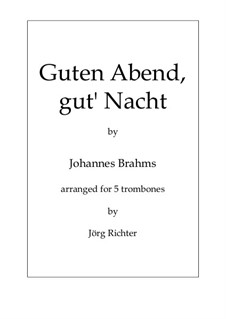 No.4 Cradle Song: For 5 trombones by Johannes Brahms