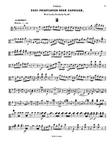 Three Fantasias or Caprices, Op.16: No.2, for two violins and viola – viola part by Felix Mendelssohn-Bartholdy