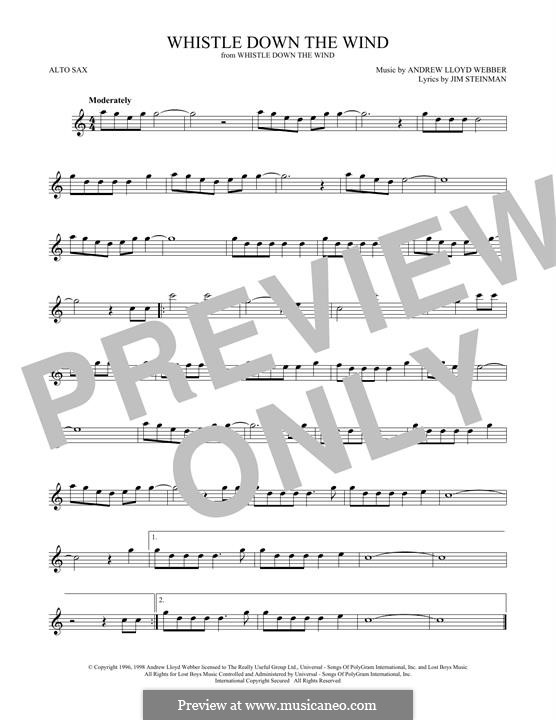 Whistle Down the Wind (from Whistle Down the Wind): For alto saxophone by Andrew Lloyd Webber