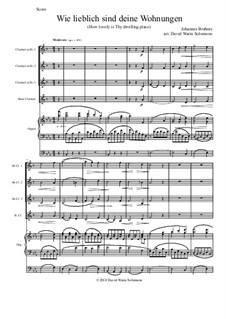 A German Requiem, Op.45: Movement IV, for clarinet quartet and organ by Johannes Brahms