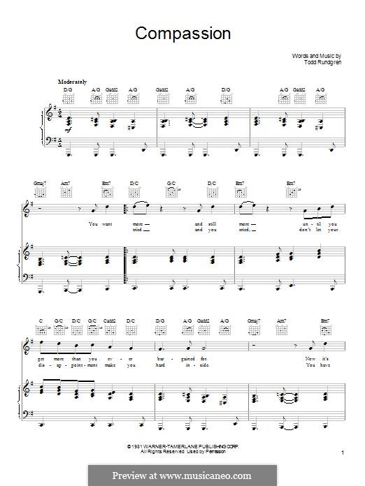 Compassion: For voice and piano (or guitar) by Todd Rundgren
