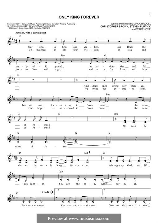 Only King Forever: Melody line by Chris Brown, Mack Brock, London Gatch, Wade Joye