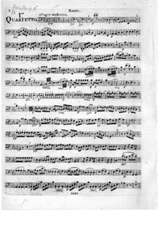 Three String Quartets, Op.16: Cello part by Federigo Fiorillo