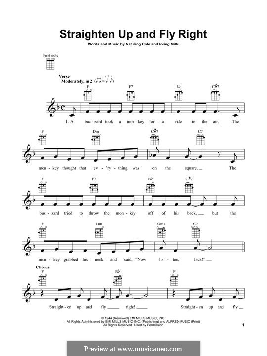 Straighten Up and Fly Right (Diana Krall): For ukulele by Irving Mills