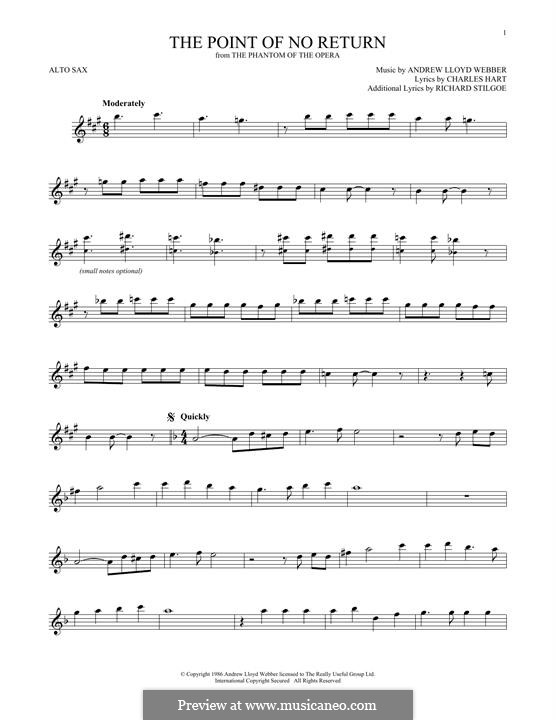 The Point of No Return: For alto saxophone by Andrew Lloyd Webber