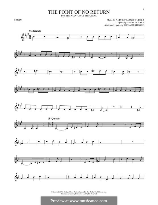 The Point of No Return: For violin by Andrew Lloyd Webber