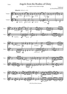 Angels from the Realms of Glory: Variations, for violin duo by folklore