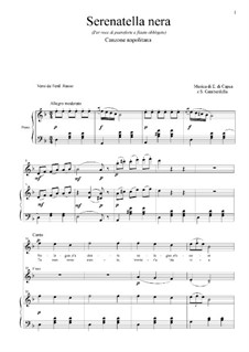 Serenatella nera: For tenor, flute and piano by Eduardo di Capua, Salvatore Gambardella