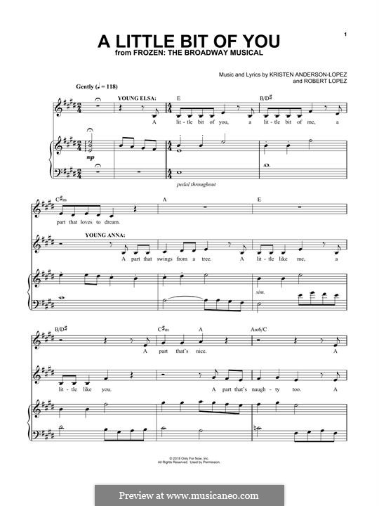 A Little Bit of You (from Frozen The Broadway Musical) by R. Lopez, K
