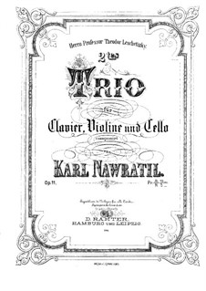 Piano Trio No.2, Op.11: Full score by Karel Navratil