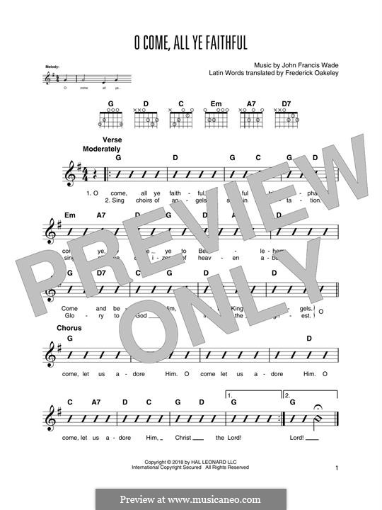 Instrumental version (Printable scores): For guitar with tab by John Francis Wade