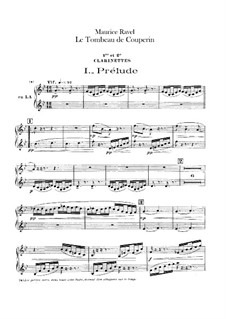 Le tombeau de Couperin for Orchestra, M.68a: Clarinets part by Maurice Ravel