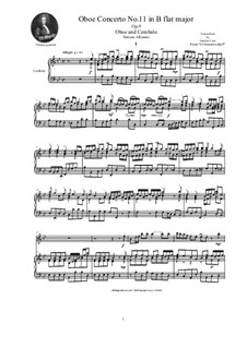 Concerto No.11 in B Flat Major: For oboe and cembalo (or piano) by Tomaso Albinoni