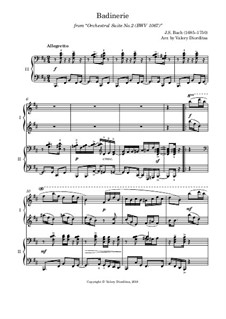 Badinerie: For piano four hands by Johann Sebastian Bach