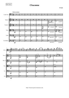 Chaconne in G Minor: For cello and string orchestra - score and parts by Tomaso Vitali