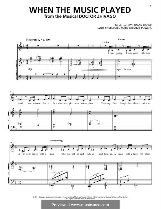 Doctor Zhivago: The Broadway Musical: When the Music Played by Lucy Simon