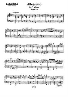 Allegretto in C Minor, WoO 53: For piano by Ludwig van Beethoven