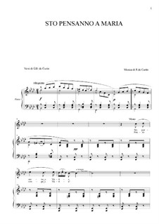 Sto penzanno a Maria: For baritone and piano by Ernesto de Curtis