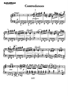 Twelve Contredanses for Orchestra, WoO 14: Contredanses No.1-3, for piano by Ludwig van Beethoven