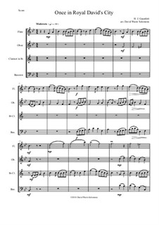 Once in Royal David's City: For wind quartet by Henry John Gauntlett