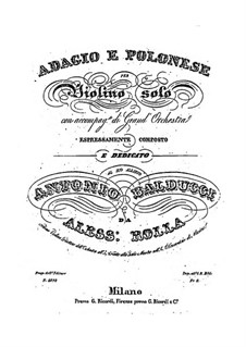 Adagio and Polonaise for Violin and Orchestra, BI 484: Adagio and Polonaise for Violin and Orchestra by Alessandro Rolla