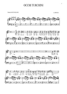 Occhi turchini: For voice and piano by Luigi Denza