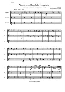 Dans la forêt prochaine (The Cuckoo in the forest): For 3 clarinets by folklore