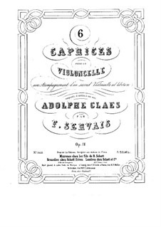 Six Caprices for Cello (with Cello II ad libitum), Op.11: Parts by Adrien-François Servais