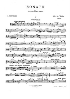 Sonata for Cello and Piano, Op.80: Score, solo part by Charles-Marie Widor