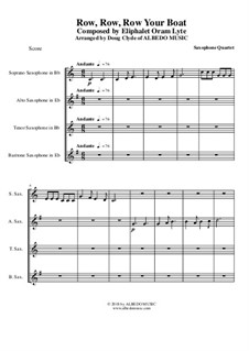 Row, Row, Row Your Boat: For saxophone quartet by folklore