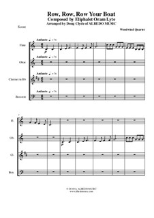 Row, Row, Row Your Boat: For woodwind quartet by folklore