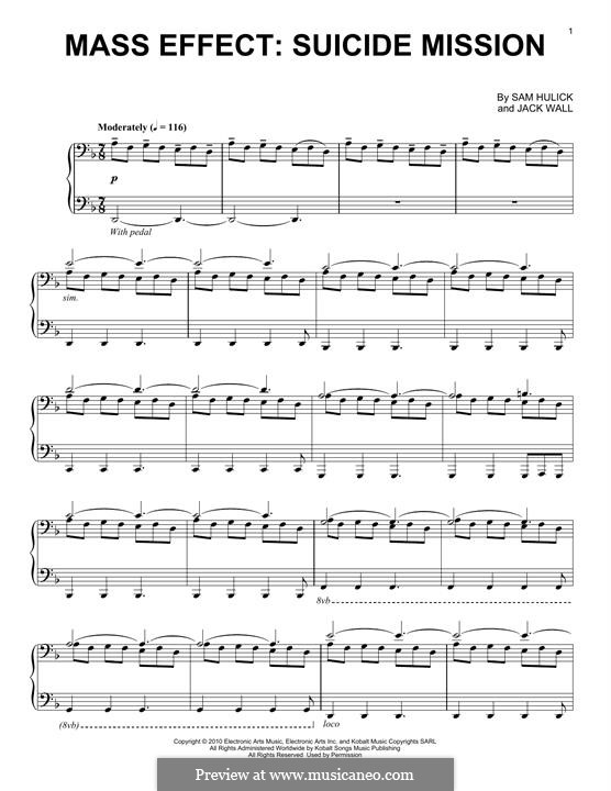 Mass Effect: Suicide Mission: For piano by Jack Wall, Sam Hulick